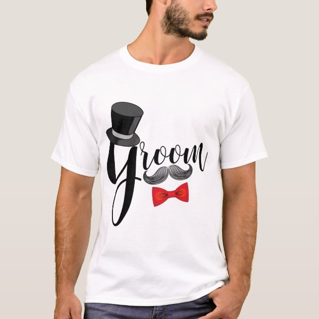 T-shirt Mustache Groom (Devant)