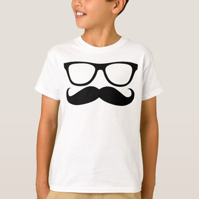 T-shirt Mustache Nerd (Devant)