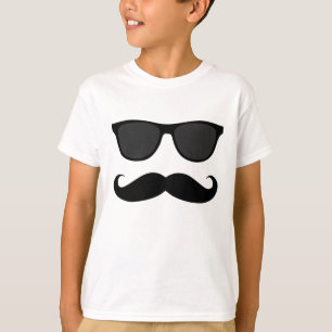 T-shirt Mustache noire et lunettes de soleil Cadeau Humour