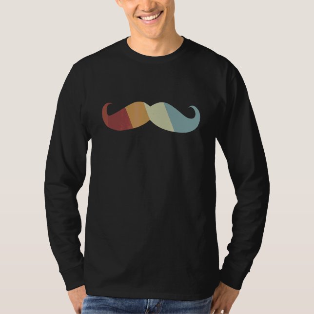 T-shirt Mustache Retro Style Vintage (Devant)