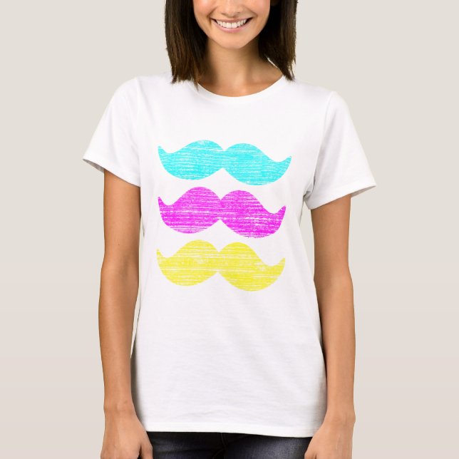 T-shirt Mustaches CMY (Devant)