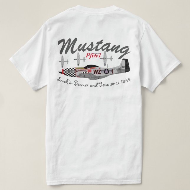 T-shirt Mustang 1944 de Pfive1 P-51 (Design dos)
