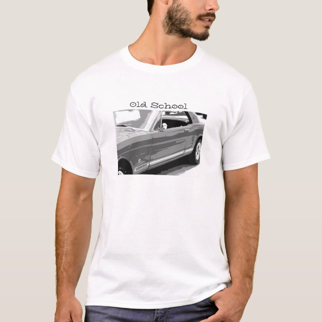 T-shirt Mustang 1968 de vieille école (Devant)