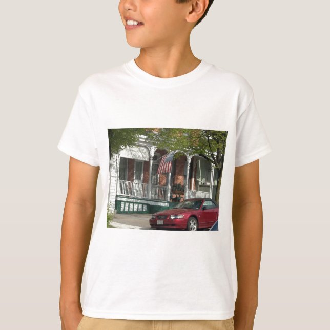 T-shirt Mustang et drapeau américain en Hampden (Devant)