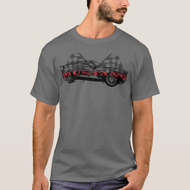 T-shirt Mustang GT American Muscle Car vintage (Devant)