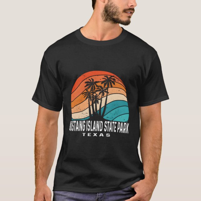 T-shirt Mustang Island State Park Texas Palm Tree Beach (Devant)