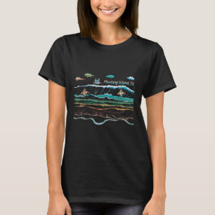 T-shirt Mustang Island Texas Colorful Cravate coloré Plage