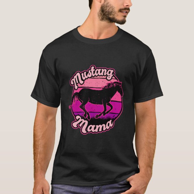 T-shirt Mustang Mama Fête des mères maman Horse occidental (Devant)
