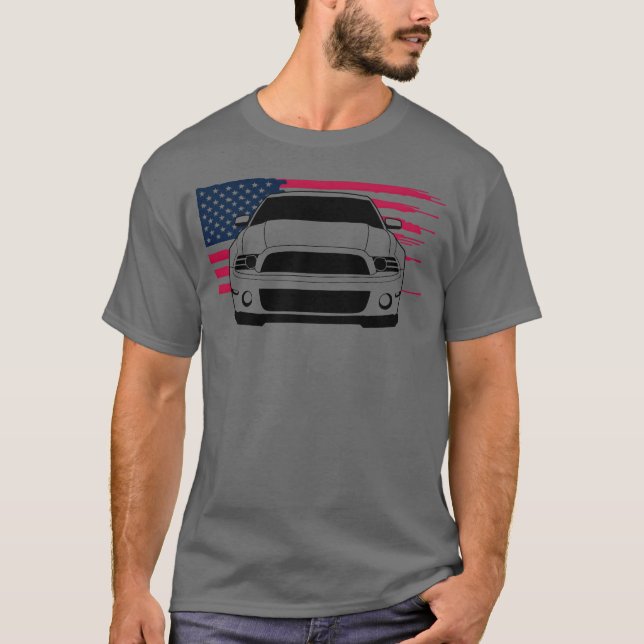 T-shirt Mustang Musclecar Generation 5 w Flag boy (Devant)