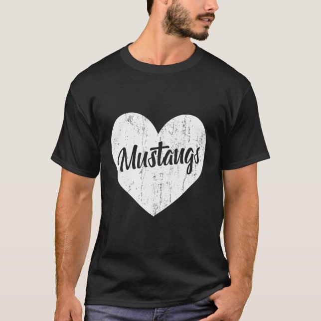 T-shirt Mustangs École Ventilateur Sport Équipe Esprit Mas (Devant)