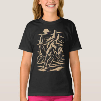 T-shirt Mustangs Sauvages en Course pour Enfants
