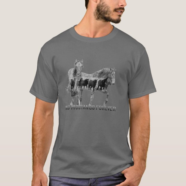 T-shirt Mustangs sauvages pour toujours (Devant)