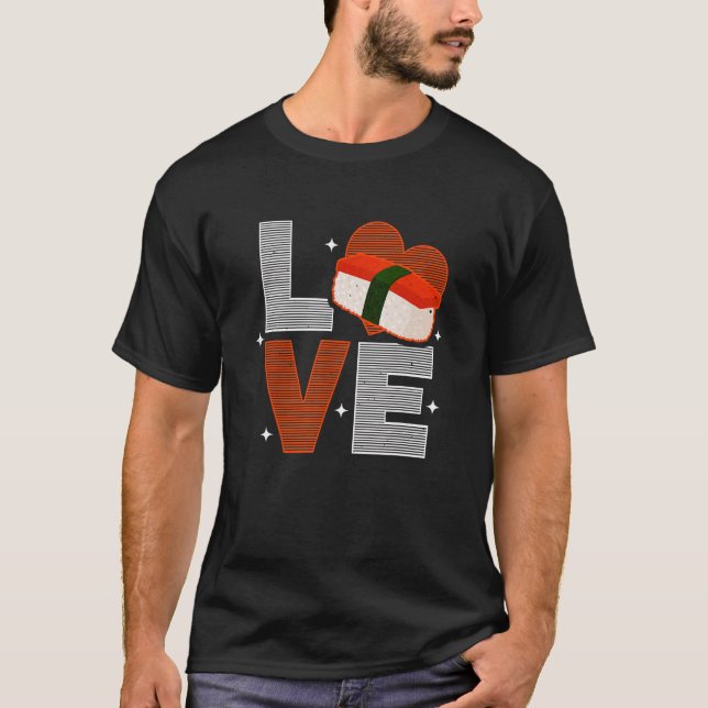 T-shirt Musubi Love Sushi Chef Cuisine hawaïenne japonaise (Devant)