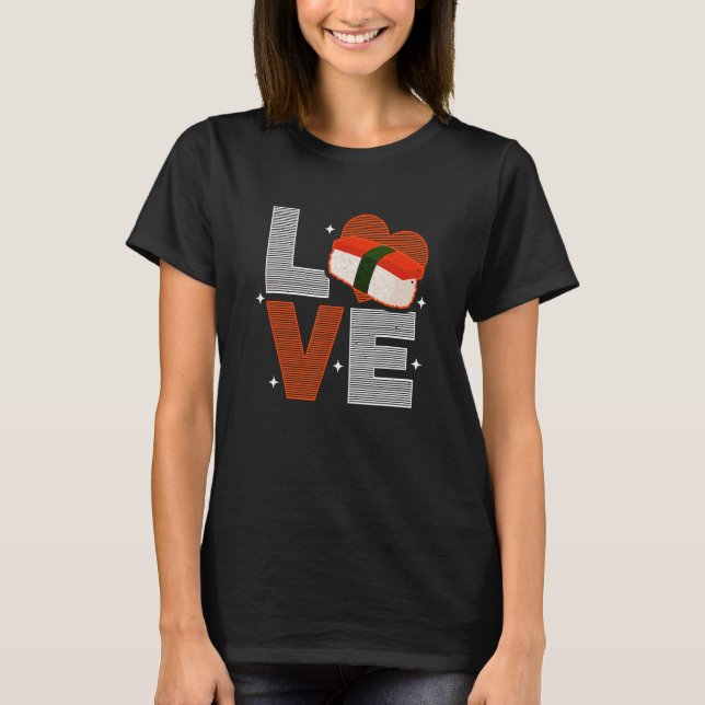 T-shirt Musubi Love Sushi Chef Cuisine hawaïenne japonaise (Devant)