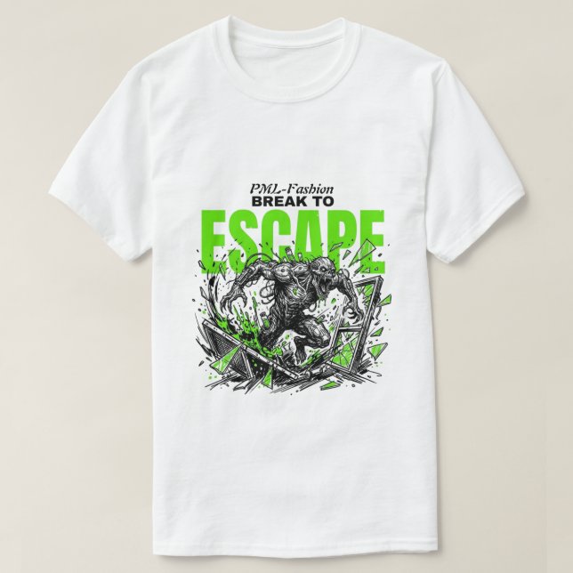 T-shirt Mutant ÉCHAPPÉE| Graphisme d'horreur Sci-Fi (Design devant)