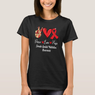 T-shirt Mutilation génitale féminine Paix Amour Espoir Rib