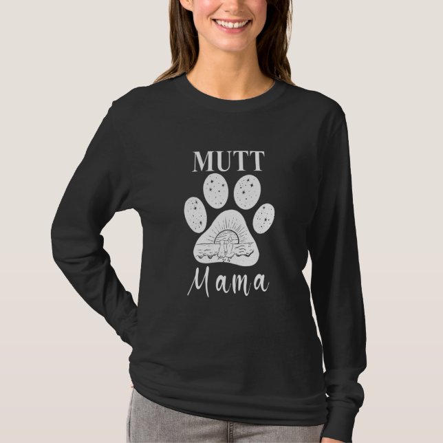 T-shirt Mutt Mama Chien Paw Maman (Devant)