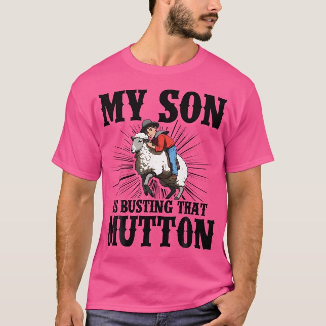 T-shirt Mutton Buster Equipment Rodeo Bull Riding Mutton B (Devant)