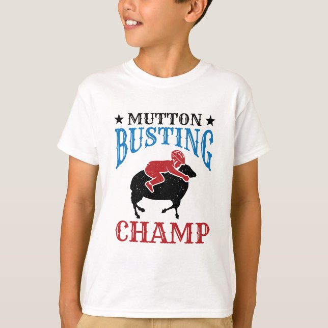T-shirt Mutton Busting Champ Cheep Riding (Devant)