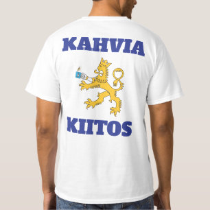 T-shirt Muumimuki de ja de Suomileijona, t-paita de kiitos
