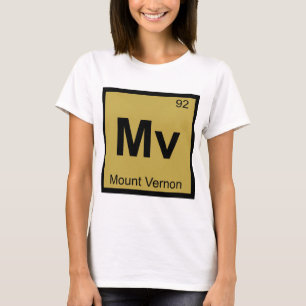 T-shirt Mv - Mount Vernon New York Chimie Symbole de ville