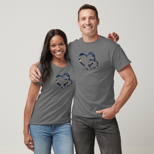 T-shirt MVB Double tendance bleu camouflage design en form (Unisexe)
