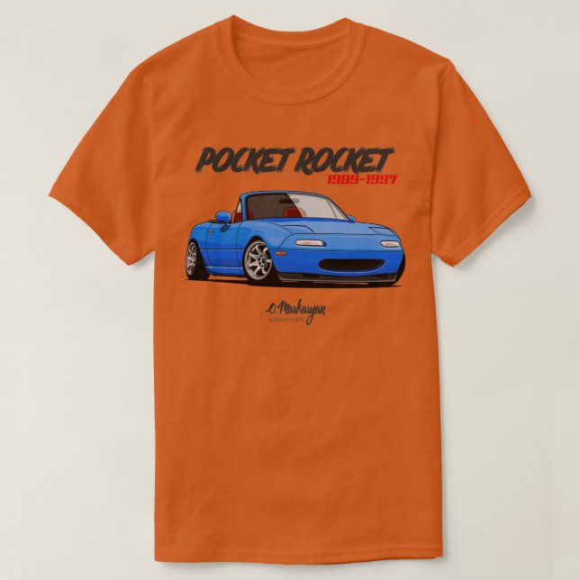 T-shirt MX5 Miata bleu (Design devant)