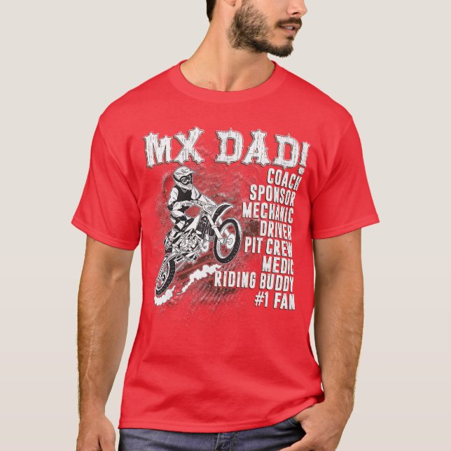 T-shirt MX Dad Coach Sponsor Mechanic Driver Riding Buddy  (Devant)