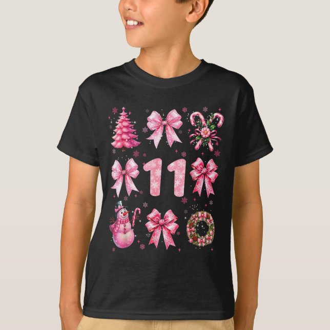 T-shirt My 11th Birthday Nk Santa Coquette Snowman 11 Year (Devant)
