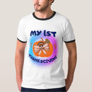 T-shirt My 1st Thanksgiving - Coquette turkey on