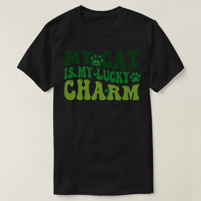 T-shirt My Cat is My chance charm (Design devant)