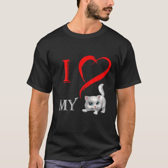 T-shirt My Cat Is My Valentine Cute Valentine's Day Cat Lo (Devant)