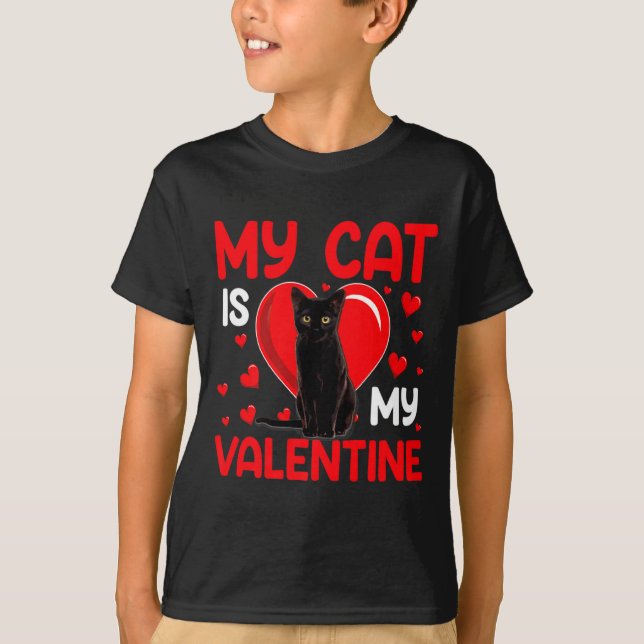 T-shirt My Cat Is My Valentine Paw Heart Cat Owner Valenti (Devant)