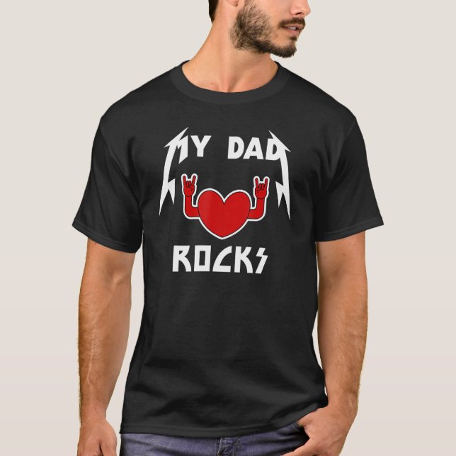 T-shirt My Dad Rocks Father Rocker Rock n Roll Metal (Devant)