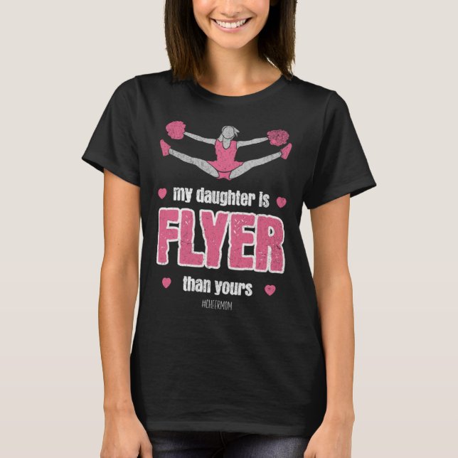 T-shirt My daughter Is Flyer Cheer mom Cheerleader Retro S (Devant)