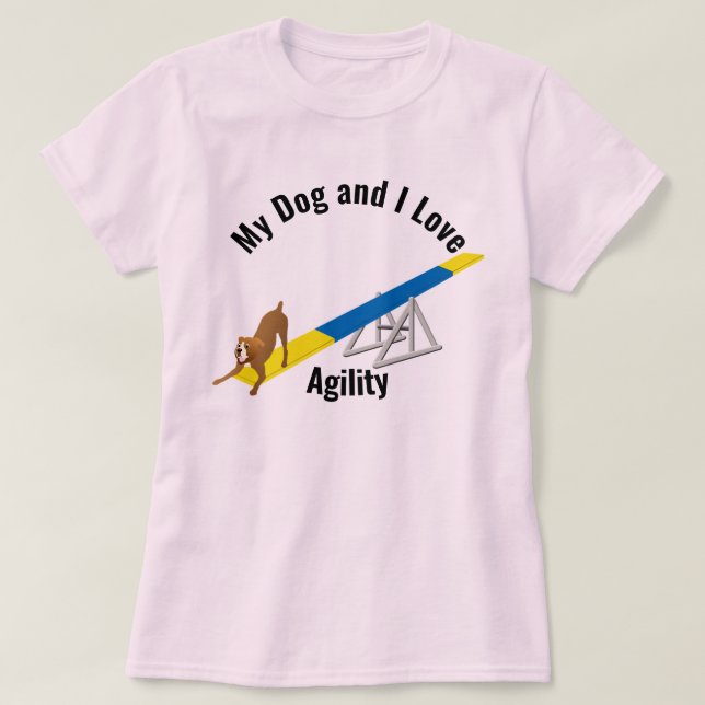 T-shirt My Dog and I Love Agility Boxer (Design devant)