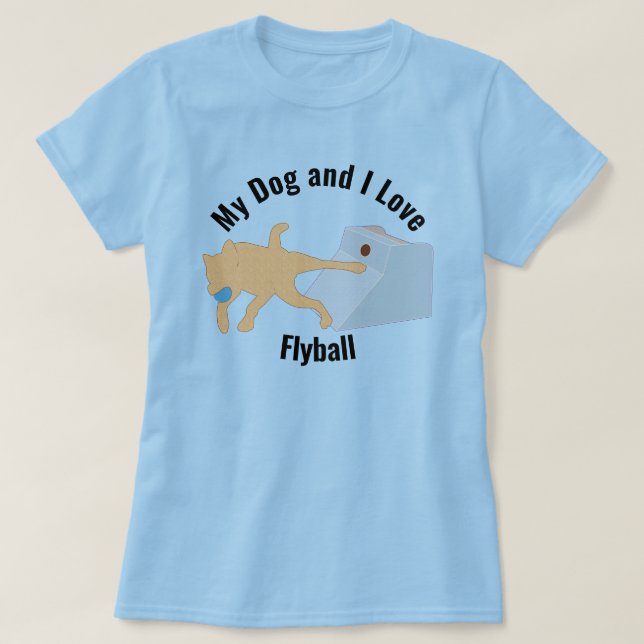 T-shirt My Dog and I Love Flyball Box (Design devant)