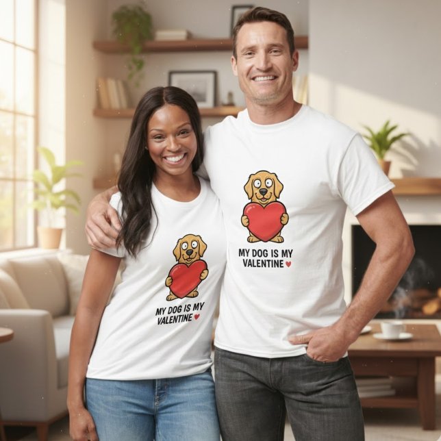 T-shirt My Dog Is My Valentine | Cute Unisex Dog Lover Shi (Créateur téléchargé)
