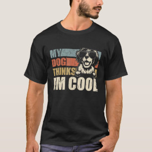 T-shirt My Dog pense que je suis Cool Brittany Retro Papa