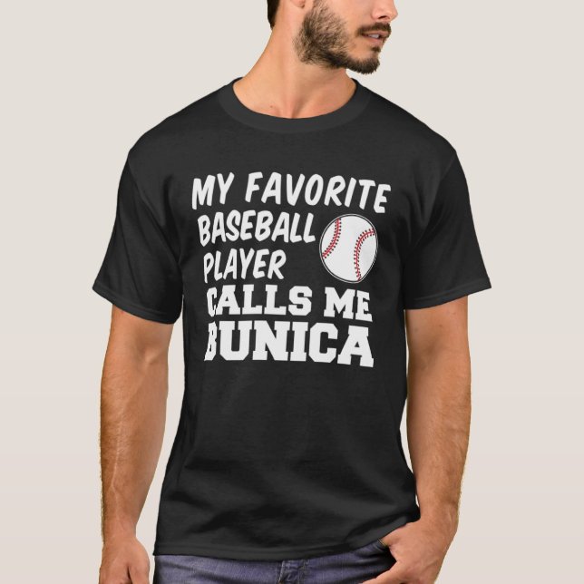 T-shirt My Favorite Baseball Player Calls Me Bunica Romani (Devant)