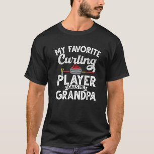T-shirt My Favorite Curling Player Calls Me Grandpa Vintag
