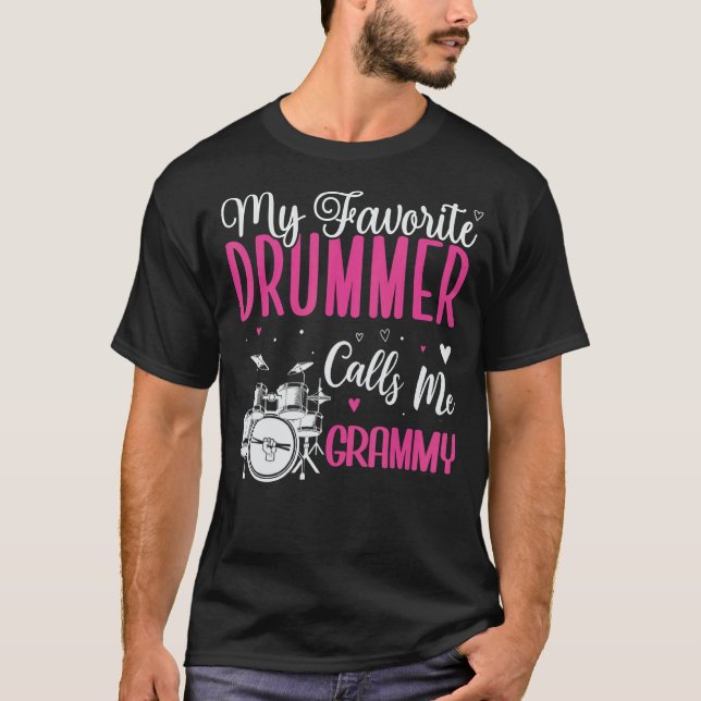 T-shirt My Favorite Drummer calls me Grandma Cute 1 (Devant)