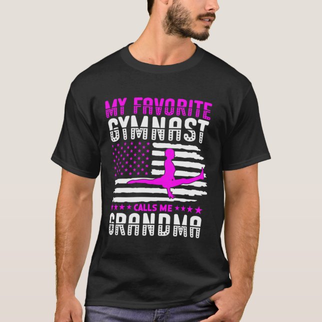 T-shirt My Favorite Gymnast Calls Me Grandma Gymnastic   1 (Devant)