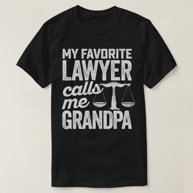 T-shirt My Favorite Lawyer Calls Me Grandpa Law State Eami (Design devant)