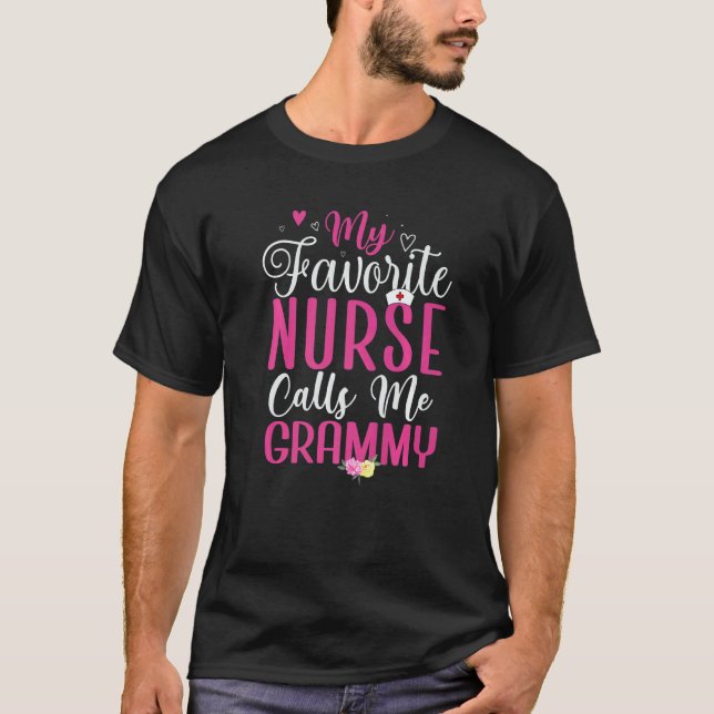 T-shirt My Favorite Nurse calls me Grandma Cute  1 (Devant)
