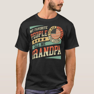 T-shirt My Favorite People Call Me Grandpa Men Vintage Gra