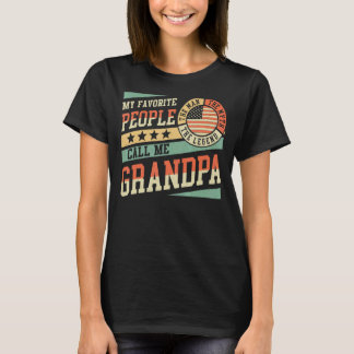 T-shirt My Favorite People Call Me Grandpa Men Vintage Gra