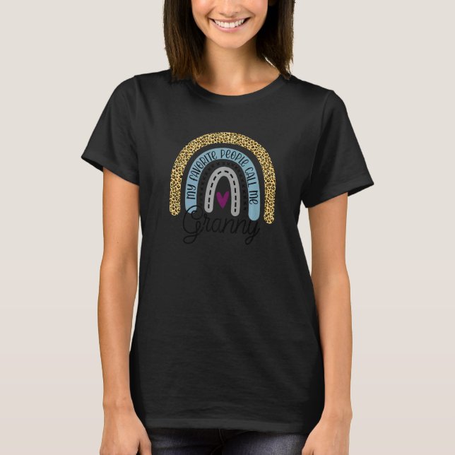 T-shirt My Favorite People Call Me Granny Rainbow Mother's (Devant)