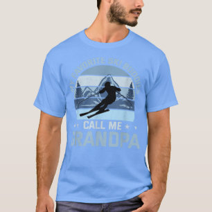 T-shirt My Favorite Ski Buddies Call Me Grandpa Skiing Gra