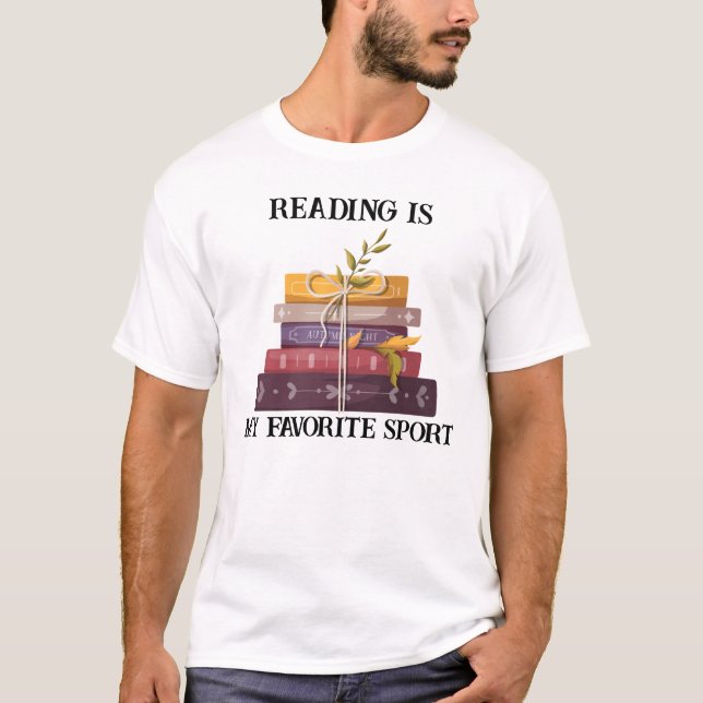 T-shirt My favorite sport is reading (Devant)
